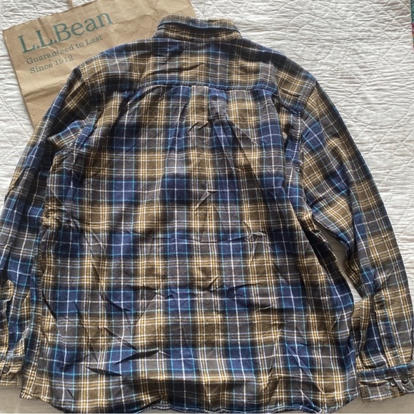 LL Bean Scotch Plaid Flannel Shirt - Picture 6 of 7